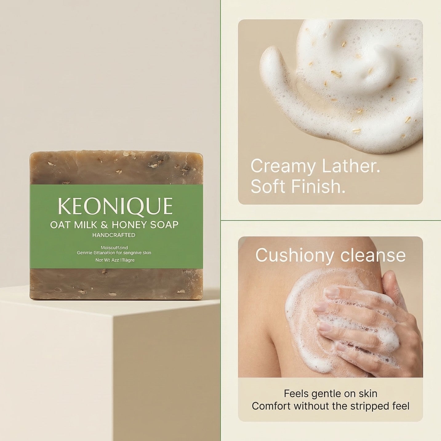 KEONIQUE Oat Milk & Honey Soap - KEONIQUE
