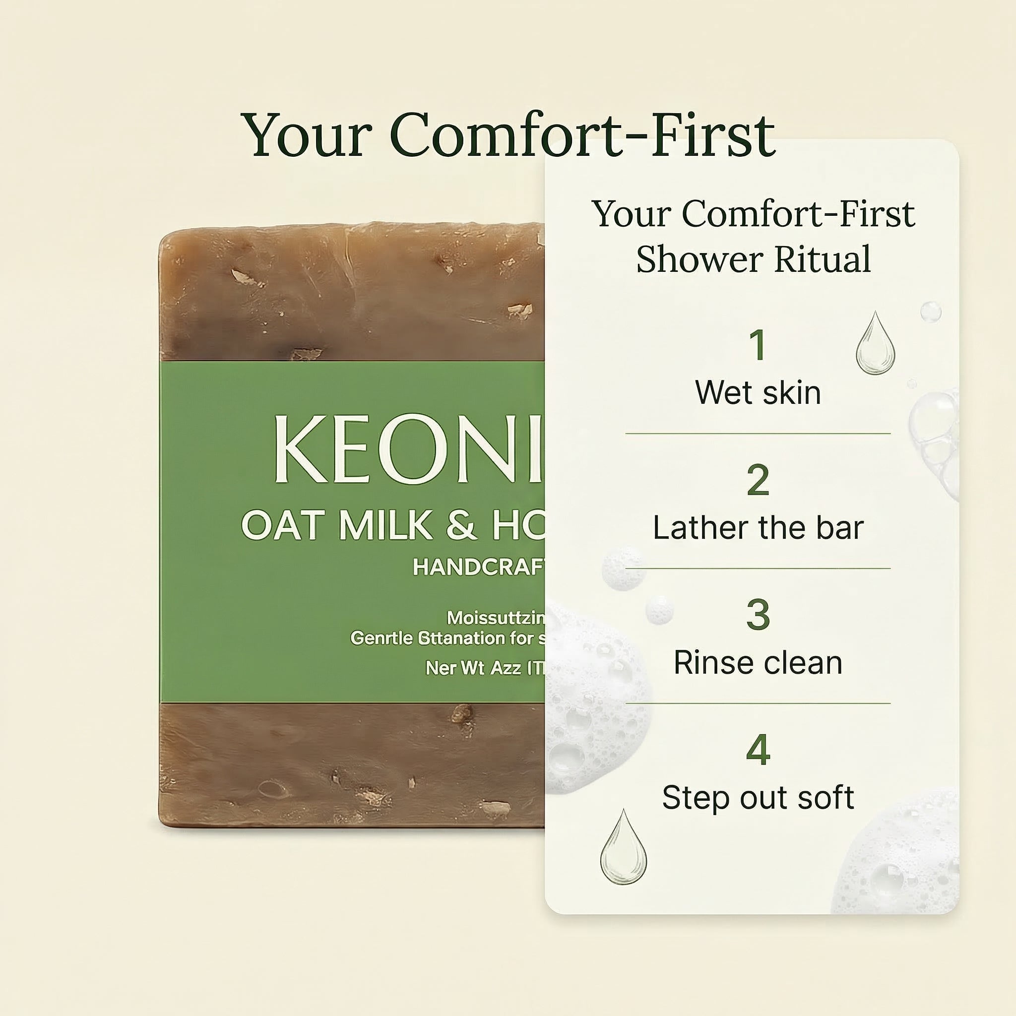 KEONIQUE Oat Milk & Honey Soap - KEONIQUE