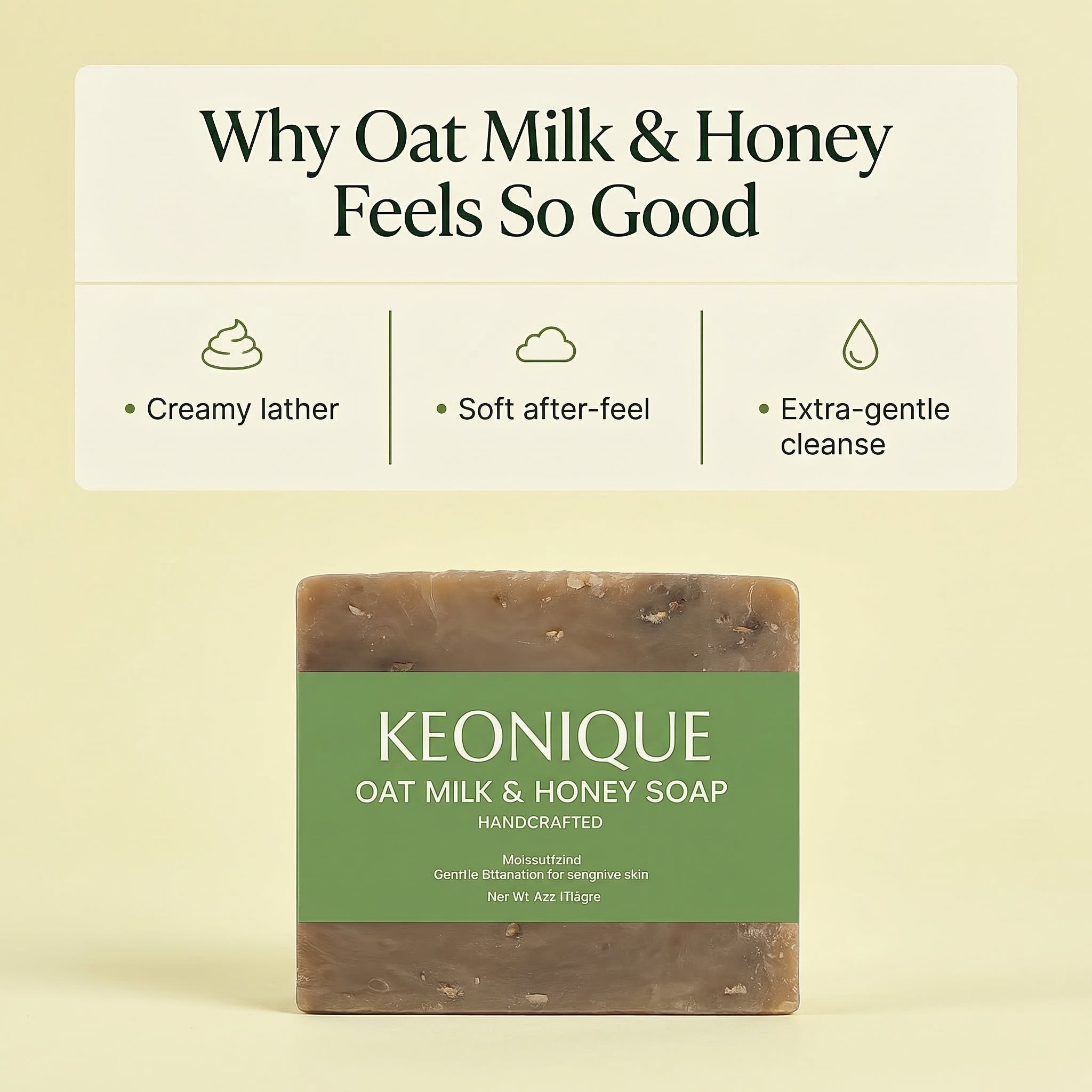 KEONIQUE Oat Milk & Honey Soap - KEONIQUE